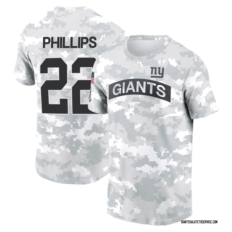 Men's Dru Phillips New York Giants Camo Arctic 2024 Salute to Service Performance T-Shirt