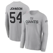 Men's Dyontae Johnson New York Giants Gray 2024 Salute to Service Long Sleeve T-Shirt