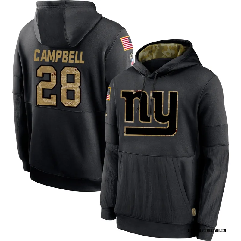 Men's Elijah Campbell New York Giants Black 2020 Salute to Service Sideline Performance Pullover Hoodie