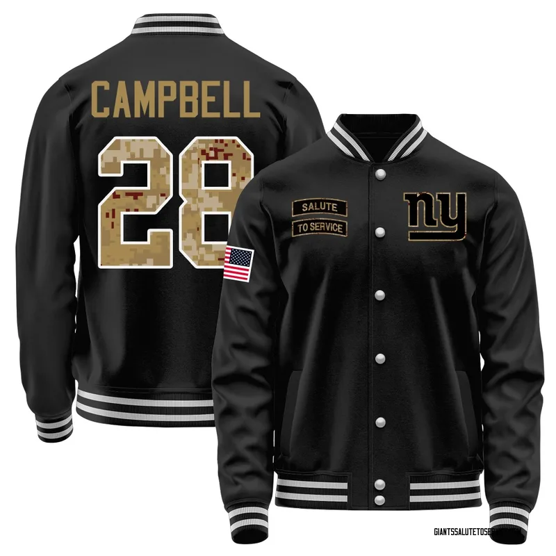 Men's Elijah Campbell New York Giants Black Salute to Service Sideline Performance Jacket