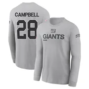 Men's Elijah Campbell New York Giants Gray 2024 Salute to Service Long Sleeve T-Shirt