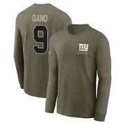 Men's Graham Gano New York Giants Olive 2025 Salute to Service Sideline Long Sleeve T-Shirt
