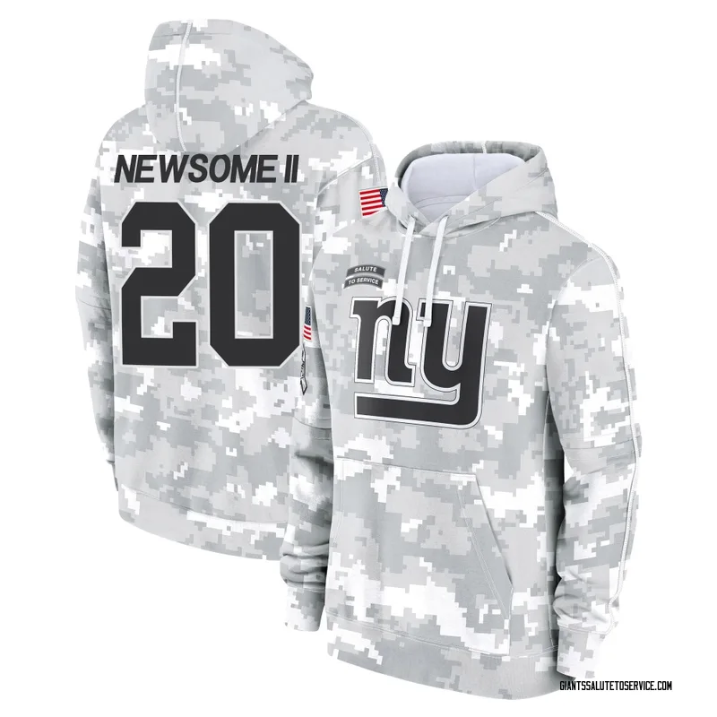 Men's Greg Newsome II New York Giants Camo Arctic 2024 Salute to Service Club Fleece Pullover Hoodie