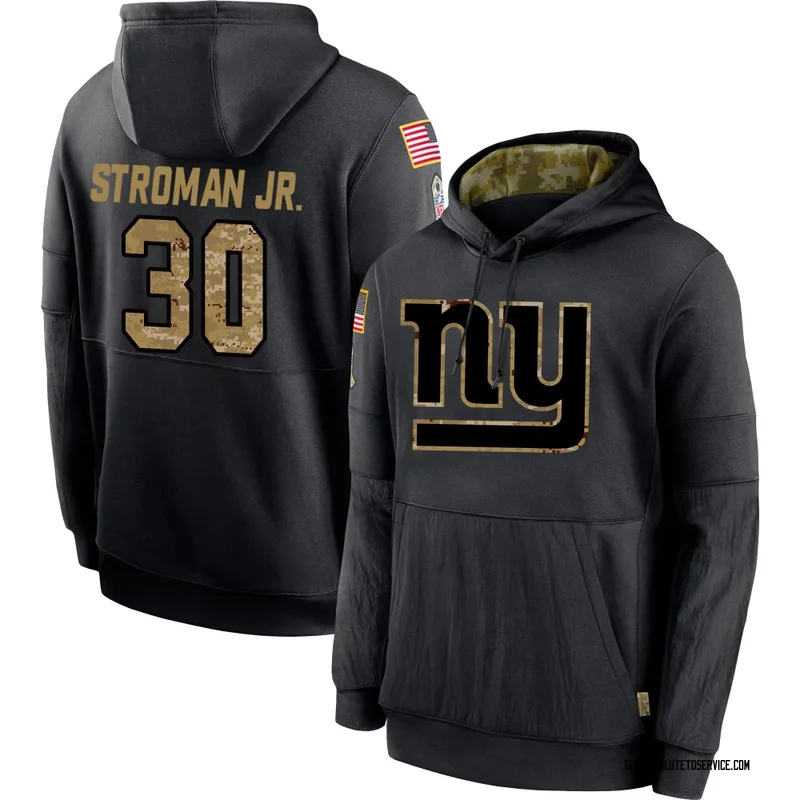 Men's Greg Stroman Jr. New York Giants Black 2020 Salute to Service Sideline Performance Pullover Hoodie
