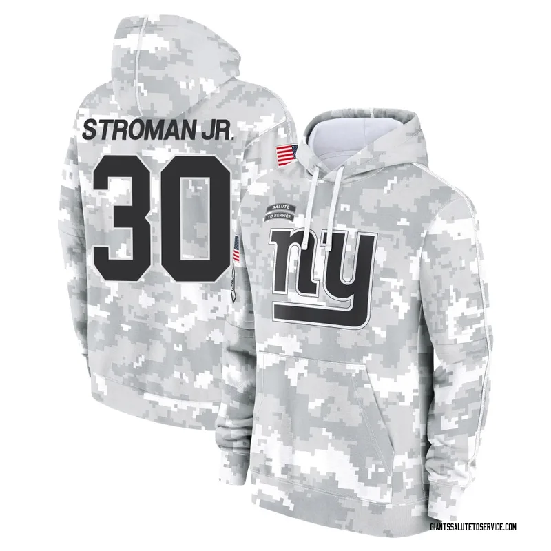Men's Greg Stroman Jr. New York Giants Camo Arctic 2024 Salute to Service Club Fleece Pullover Hoodie