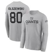 Men's Gunner Olszewski New York Giants Gray 2024 Salute to Service Long Sleeve T-Shirt
