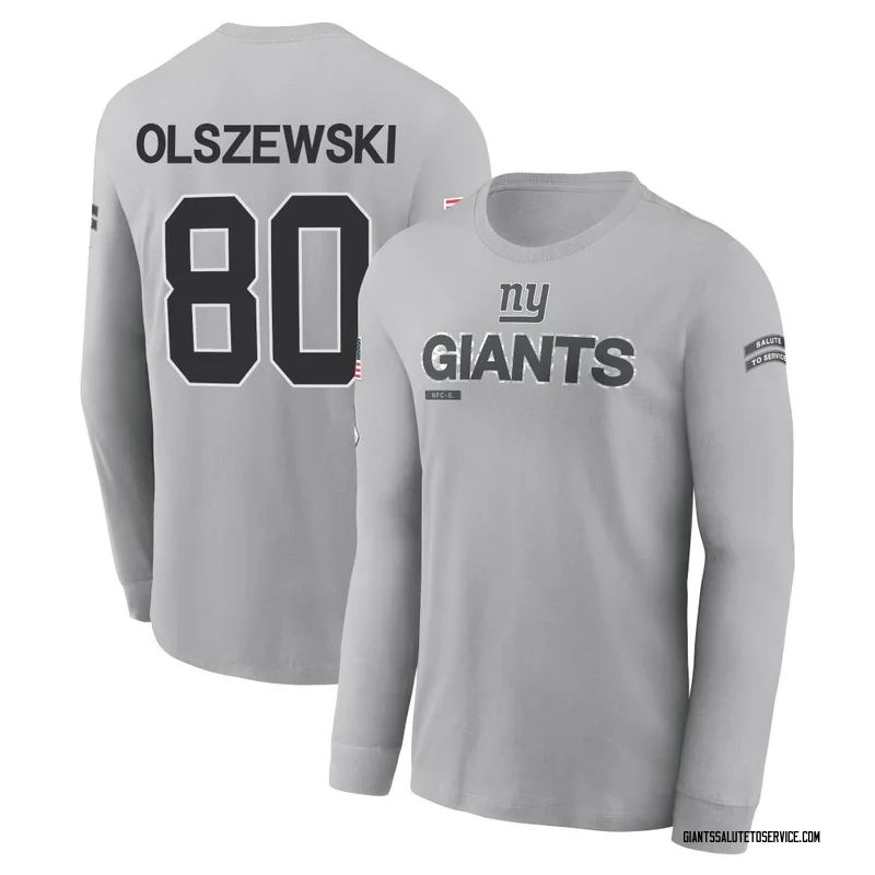 Men's Gunner Olszewski New York Giants Gray 2024 Salute to Service Long Sleeve T-Shirt
