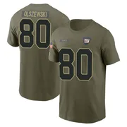 Men's Gunner Olszewski New York Giants Olive 2025 Salute to Service Name & Number T-Shirt