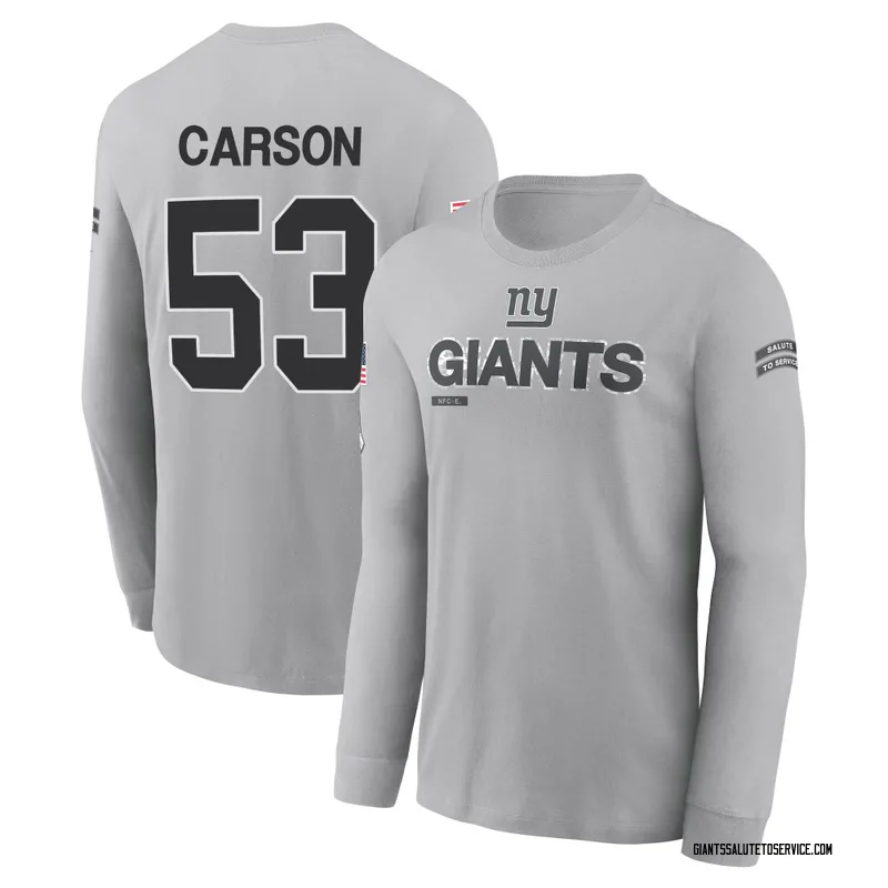 Men's Harry Carson New York Giants Gray 2024 Salute to Service Long Sleeve T-Shirt