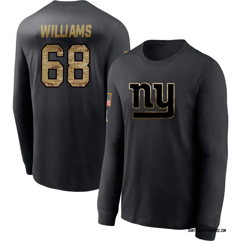 Men's Jaison Williams New York Giants Black 2020 Salute To Service Sideline Performance Long Sleeve T-Shirt