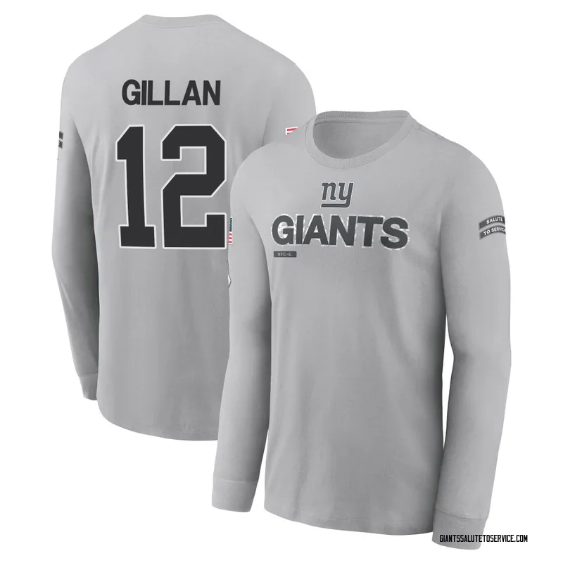 Men's Jamie Gillan New York Giants Gray 2024 Salute to Service Long Sleeve T-Shirt