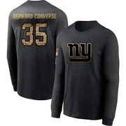 Men's Jarrick Bernard-Converse New York Giants Black 2020 Salute To Service Sideline Performance Long Sleeve T-Shirt