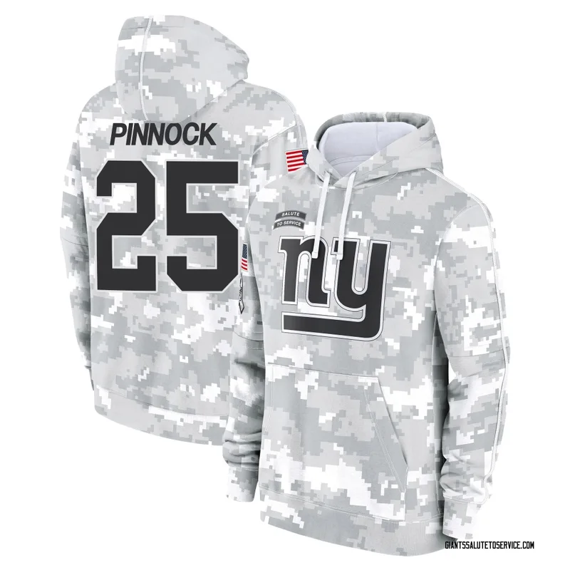 Men's Jason Pinnock New York Giants Camo Arctic 2024 Salute to Service Club Fleece Pullover Hoodie