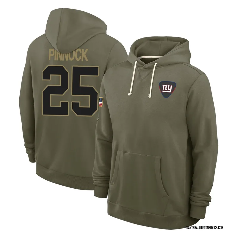 Men's Jason Pinnock New York Giants Olive 2025 Salute to Service Hoodie