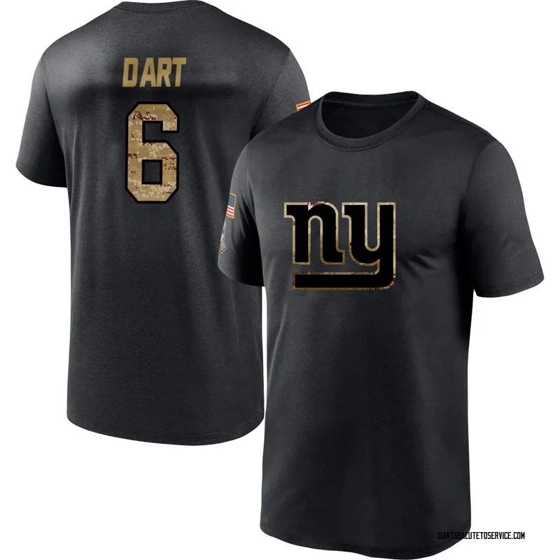 Men's Jaxson Dart New York Giants Black 2020 Salute To Service Performance T-Shirt