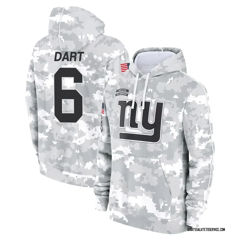 Men's Jaxson Dart New York Giants Camo Arctic 2024 Salute to Service Club Fleece Pullover Hoodie