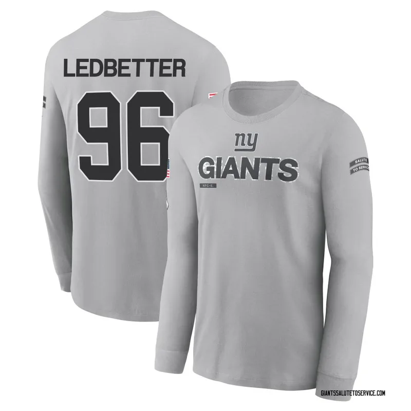 Men's Jeremiah Ledbetter New York Giants Gray 2024 Salute to Service Long Sleeve T-Shirt