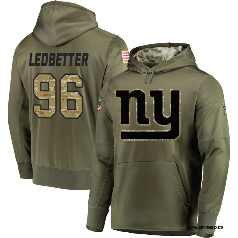 Men's Jeremiah Ledbetter New York Giants Olive Salute to Service Pullover Hoodie