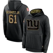 Men's John Michael Schmitz Jr. New York Giants Black 2020 Salute to Service Sideline Performance Pullover Hoodie