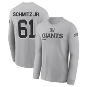 Men's John Michael Schmitz Jr. New York Giants Gray 2024 Salute to Service Long Sleeve T-Shirt