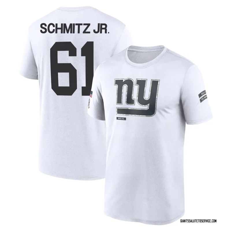 Men's John Michael Schmitz Jr. New York Giants Legend White 2024 Salute to Service Performance T-Shirt