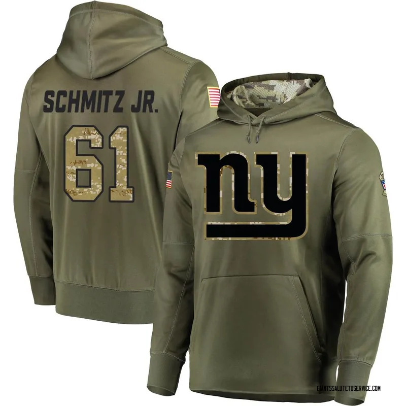 Men's John Michael Schmitz Jr. New York Giants Olive Salute to Service Pullover Hoodie