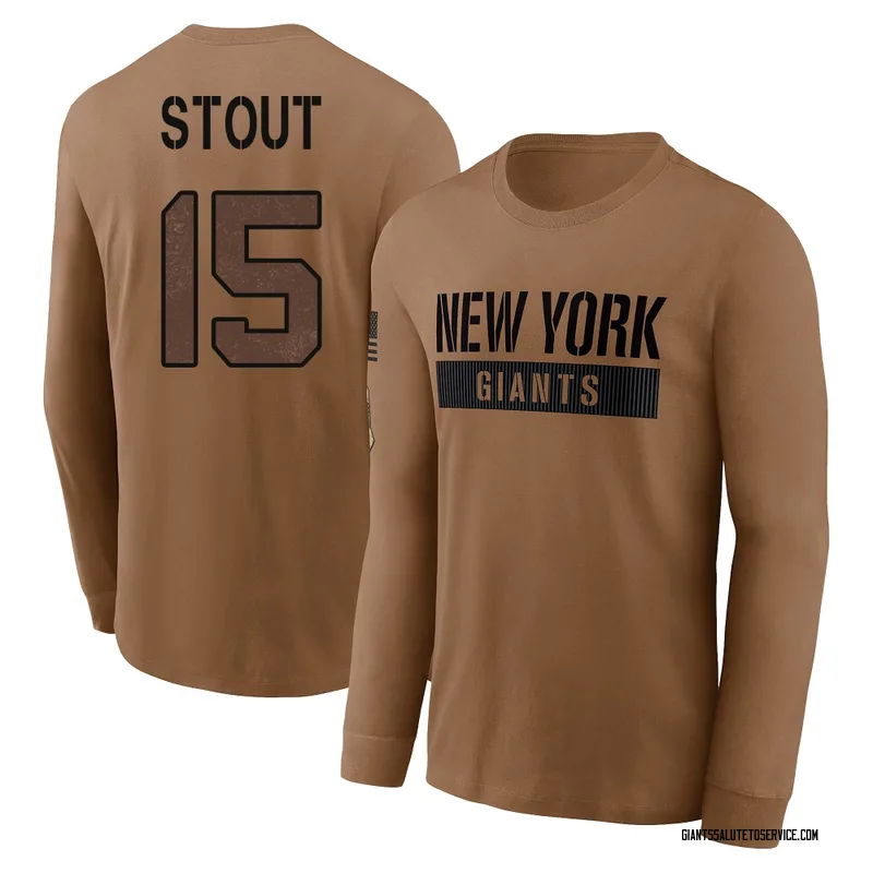Men's Jordan Stout New York Giants Brown 2023 Salute To Service Long Sleeve T-Shirt