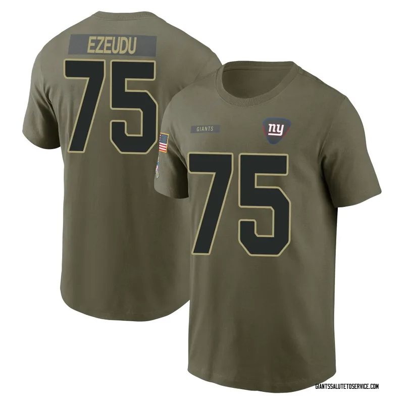 Men's Joshua Ezeudu New York Giants Olive 2025 Salute to Service Name & Number T-Shirt