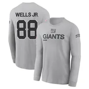 Men's Juice Wells Jr. New York Giants Gray 2024 Salute to Service Long Sleeve T-Shirt