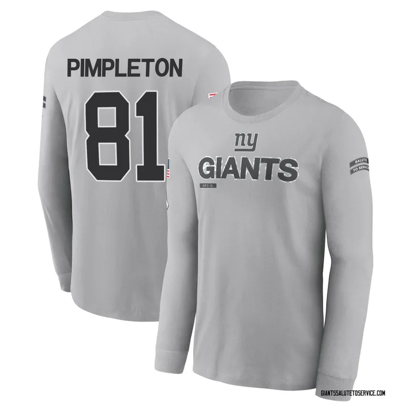 Men's Kalil Pimpleton New York Giants Gray 2024 Salute to Service Long Sleeve T-Shirt
