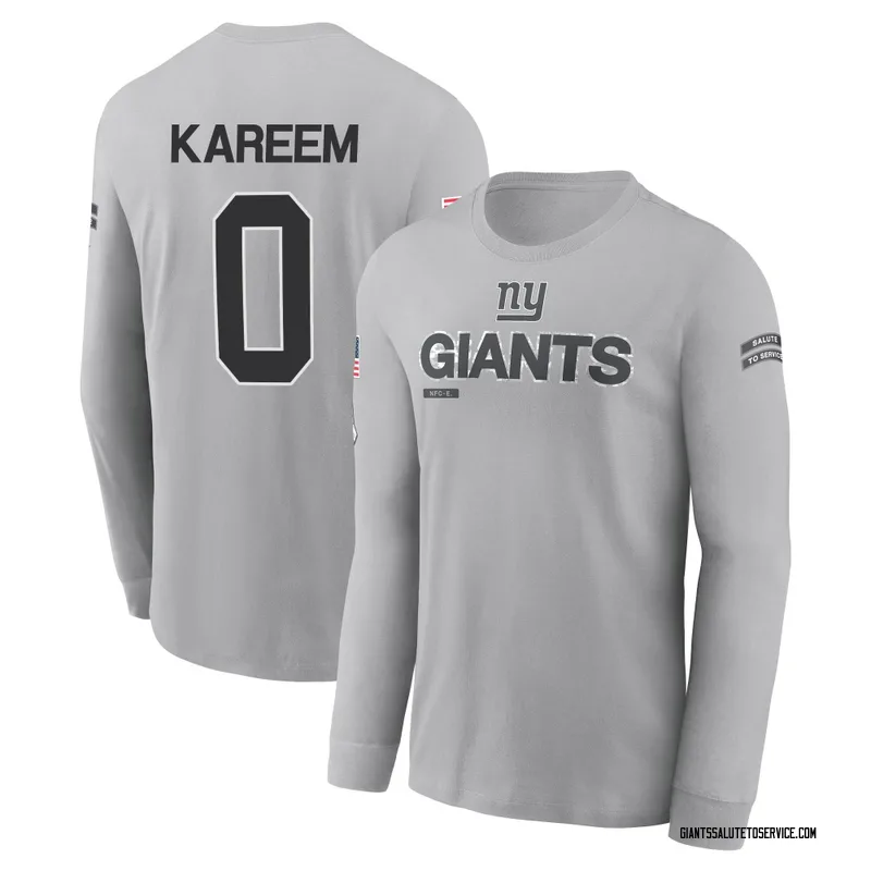 Men's Khalid Kareem New York Giants Gray 2024 Salute to Service Long Sleeve T-Shirt