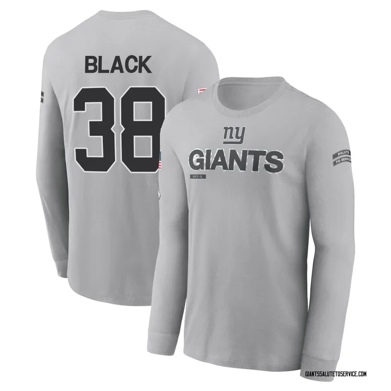 Men's Korie Black New York Giants Gray 2024 Salute to Service Long Sleeve T-Shirt