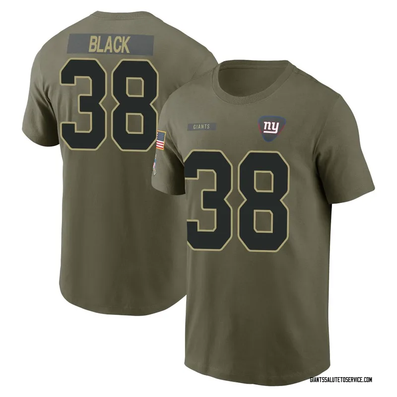Men's Korie Black New York Giants Olive 2025 Salute to Service Name & Number T-Shirt