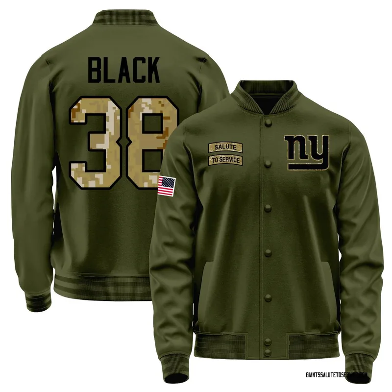 Men's Korie Black New York Giants Olive Salute to Service Sideline Performance Jacket