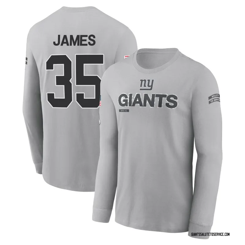 Men's LaMareon James New York Giants Gray 2024 Salute to Service Long Sleeve T-Shirt