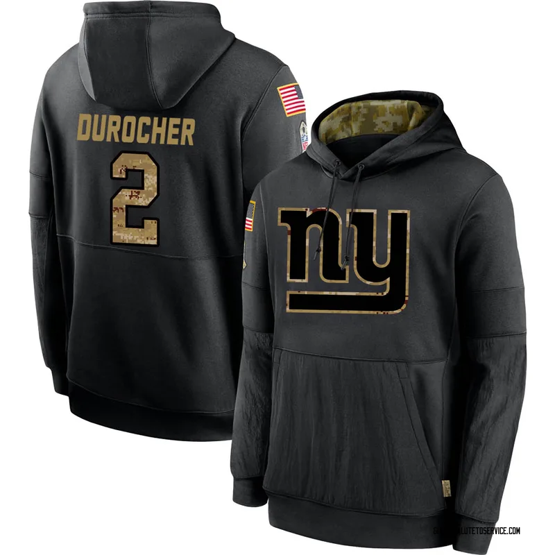Men's Leo Durocher New York Giants Black 2020 Salute to Service Sideline Performance Pullover Hoodie