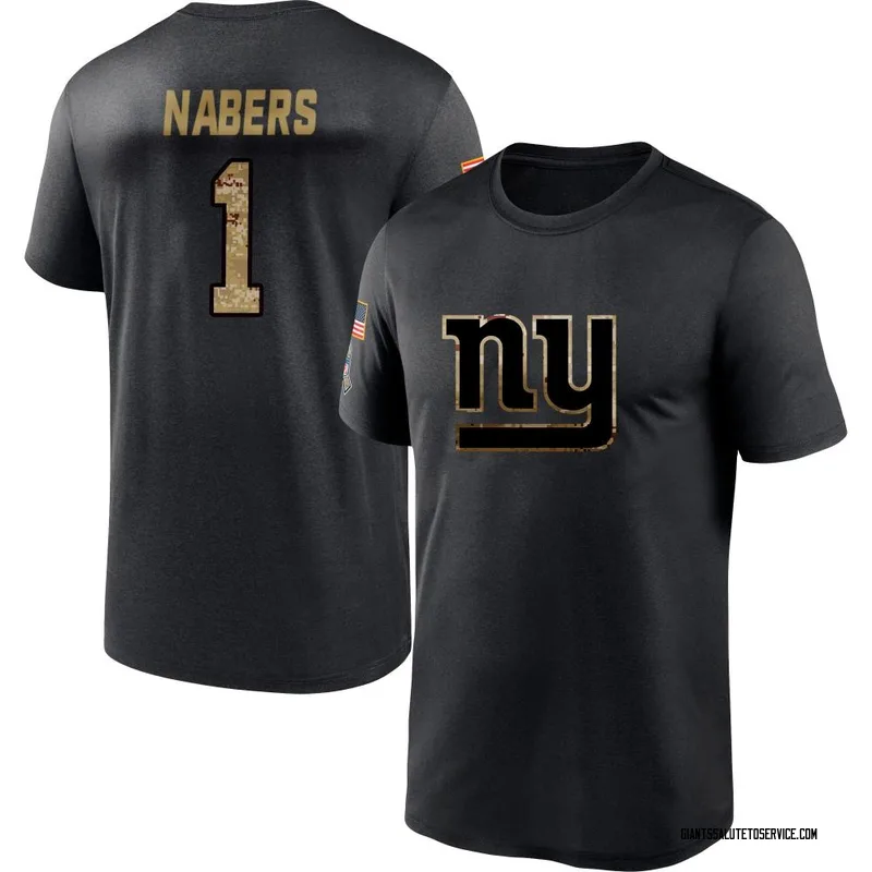 Men's Malik Nabers New York Giants Black 2020 Salute To Service Performance T-Shirt