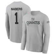 Men's Malik Nabers New York Giants Gray 2024 Salute to Service Long Sleeve T-Shirt