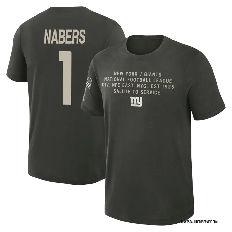 Men's Malik Nabers New York Giants Green Dark/ 2025 Salute to Service Sideline Slub T-Shirt