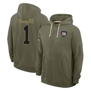Men's Malik Nabers New York Giants Olive 2025 Salute to Service Hoodie