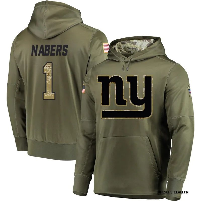 Men's Malik Nabers New York Giants Olive Salute to Service Pullover Hoodie