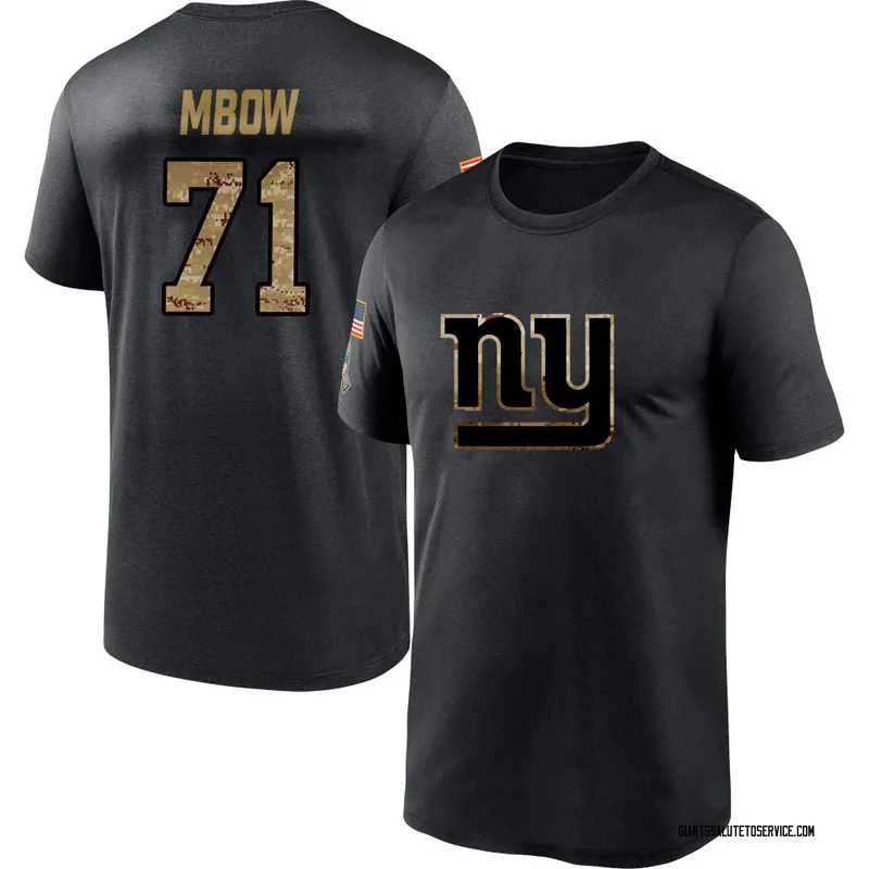 Men's Marcus Mbow New York Giants Black 2020 Salute To Service Performance T-Shirt