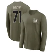 Men's Marcus Mbow New York Giants Olive 2025 Salute to Service Sideline Long Sleeve T-Shirt