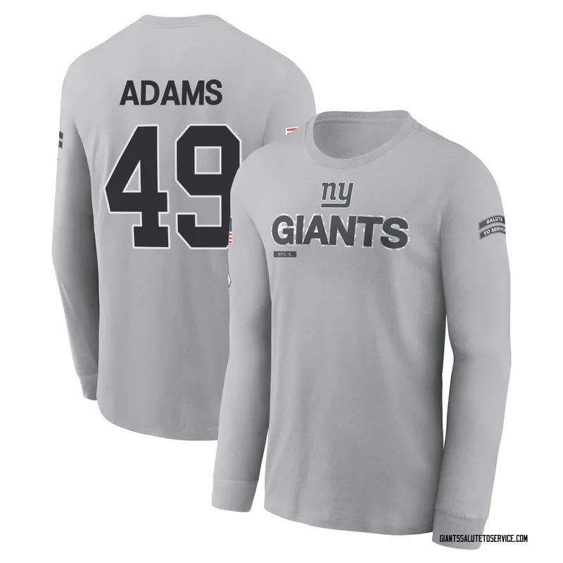 Men's Matthew Adams New York Giants Gray 2024 Salute to Service Long Sleeve T-Shirt