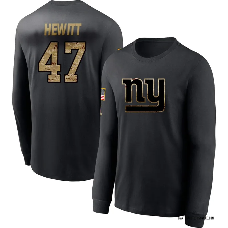 Men's Neville Hewitt New York Giants Black 2020 Salute To Service Sideline Performance Long Sleeve T-Shirt