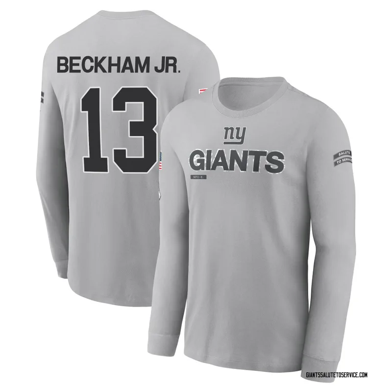 Men's Odell Beckham Jr. New York Giants Gray 2024 Salute to Service Long Sleeve T-Shirt