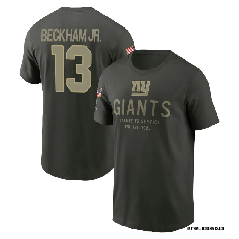 Men's Odell Beckham Jr. New York Giants Green Forest/ 2025 Salute to Service Sideline Primary Edge T-Shirt