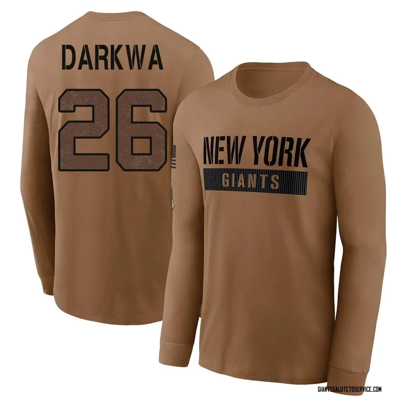 Men's Orleans Darkwa New York Giants Brown 2023 Salute To Service Long Sleeve T-Shirt