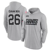Men's Orleans Darkwa New York Giants Gray 2024 Salute to Service Lightweight Performance Long Sleeve Hooded T-Shirt