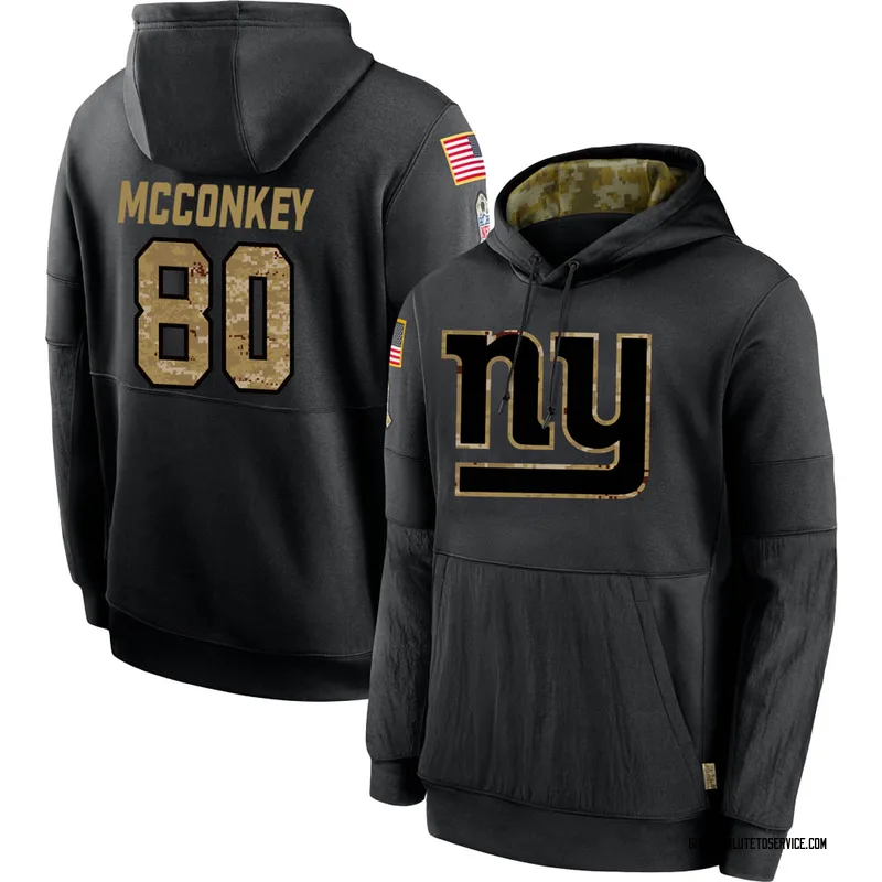 Men's Phil McConkey New York Giants Black 2020 Salute to Service Sideline Performance Pullover Hoodie